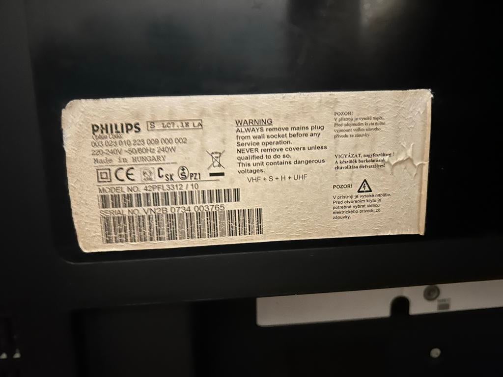 Philips 42PFL3312/10 TV, Ophalen, Gebruikt