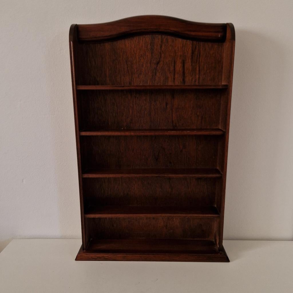 Vintage houten wandrek letterbak stijl eiken wandkast kastje, Ophalen of Verzenden