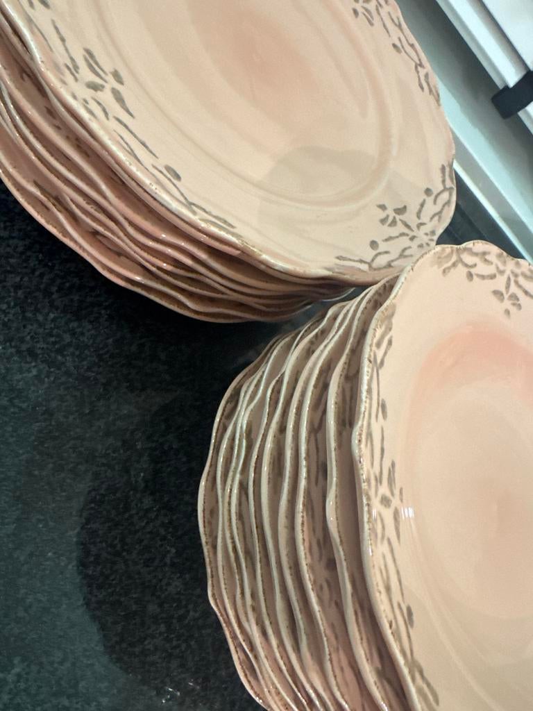 Loods 5 Zachtroze Borden Set - 20 stuks, Ophalen, Zo goed als nieuw, Bord(en), Overige stijlen