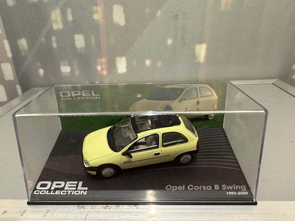 opel corsa B Swing modelauto 1:43 geel vouwdak, Ophalen of Verzenden, Nieuw