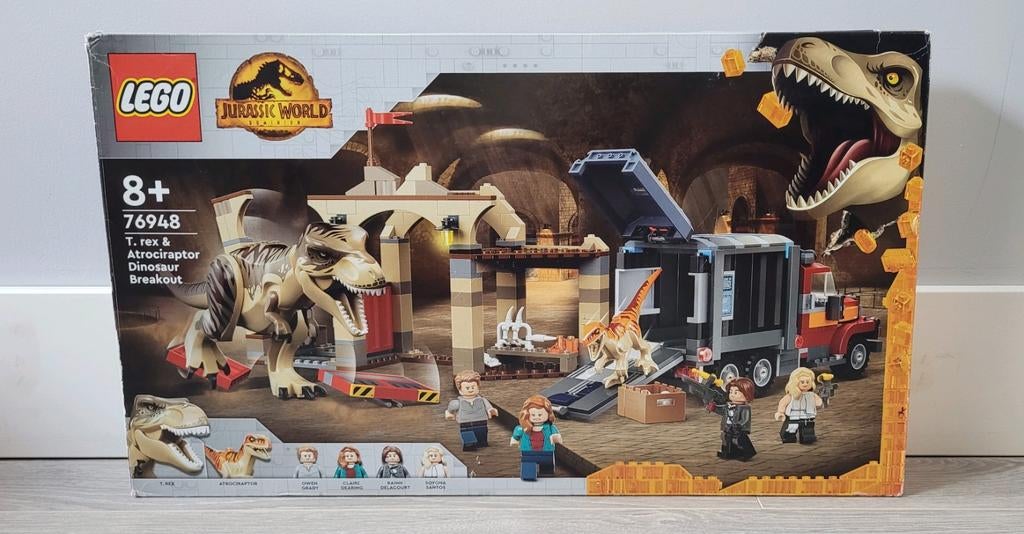 Lego Jurassic World 76948 T.rex Atrociraptor Dinosaur Break, Ophalen of Verzenden, Zo goed als nieuw