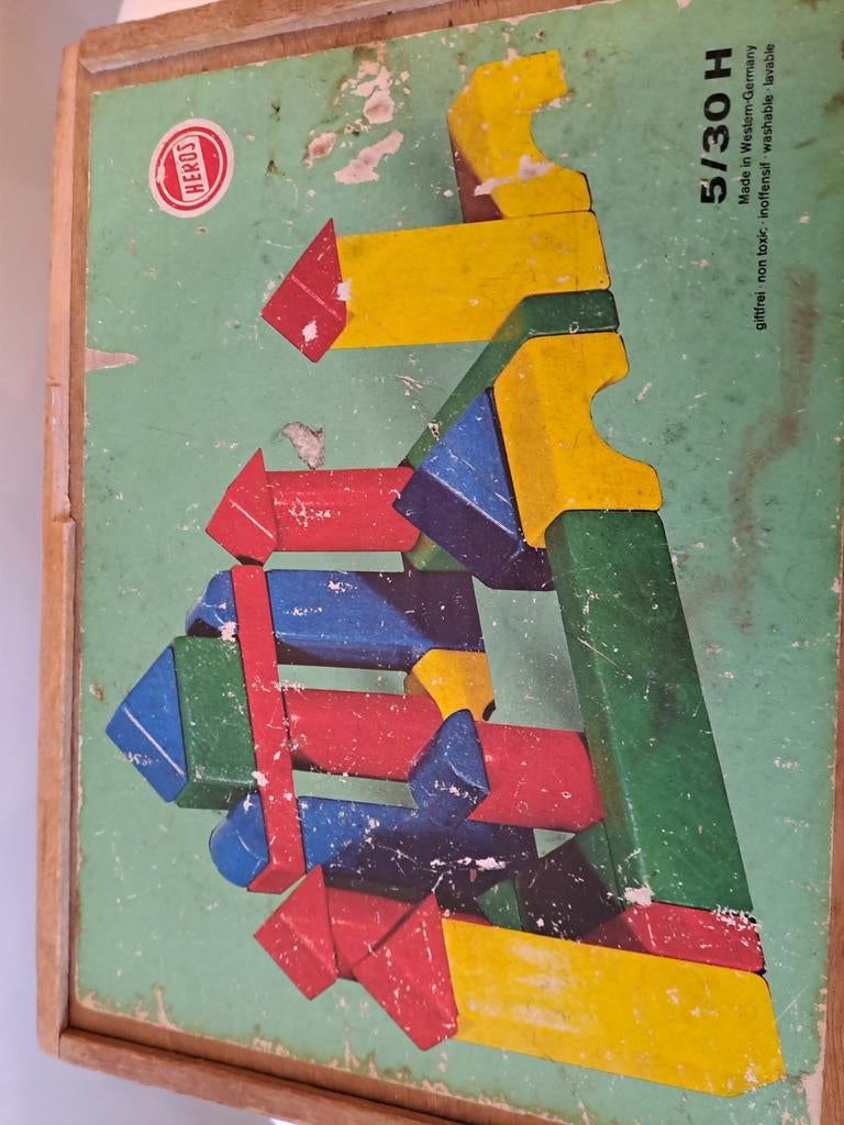 Vintage Houten Blokkendoos Heros 5/30 H, Ophalen of Verzenden