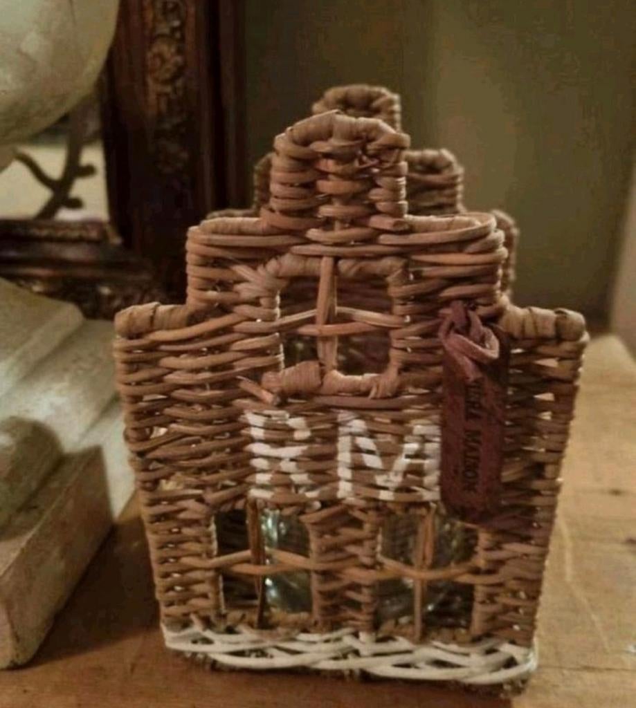 Riviera maison rattan waxinelichthouder huisje, Ophalen, Zo goed als nieuw, Rond, Riet