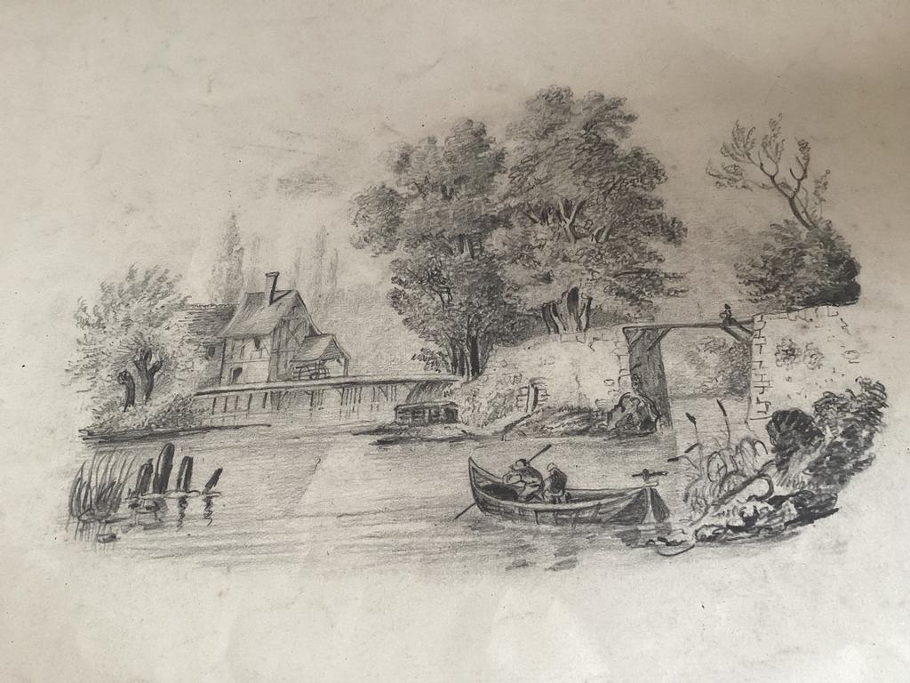 Tekening gesigneerd M.E.S, Antiek en Kunst, Ophalen of Verzenden