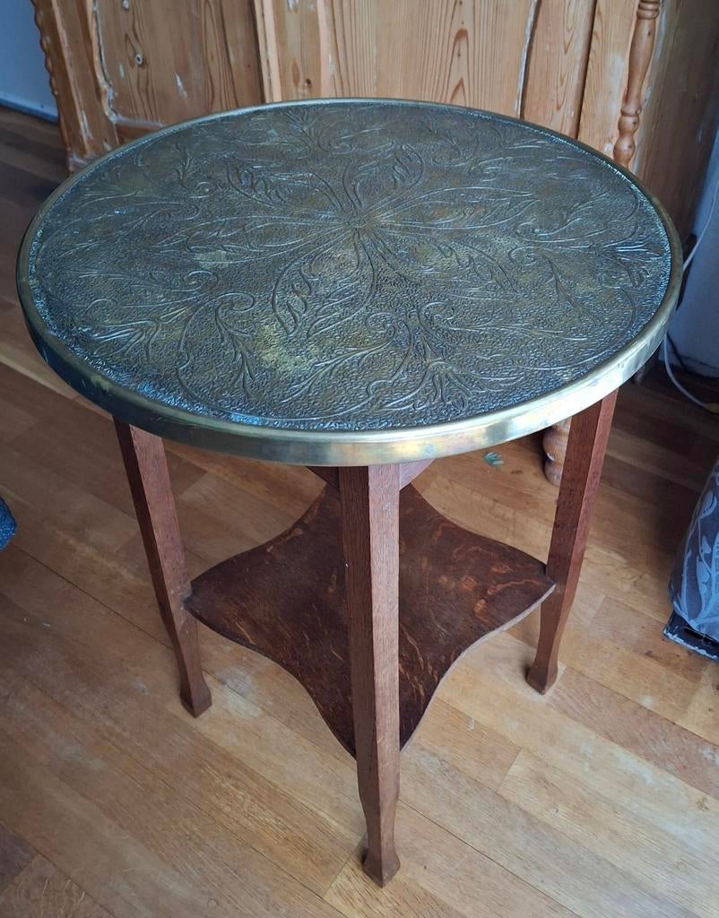 Rokerstafeltje eiken en messing/koper, Ophalen