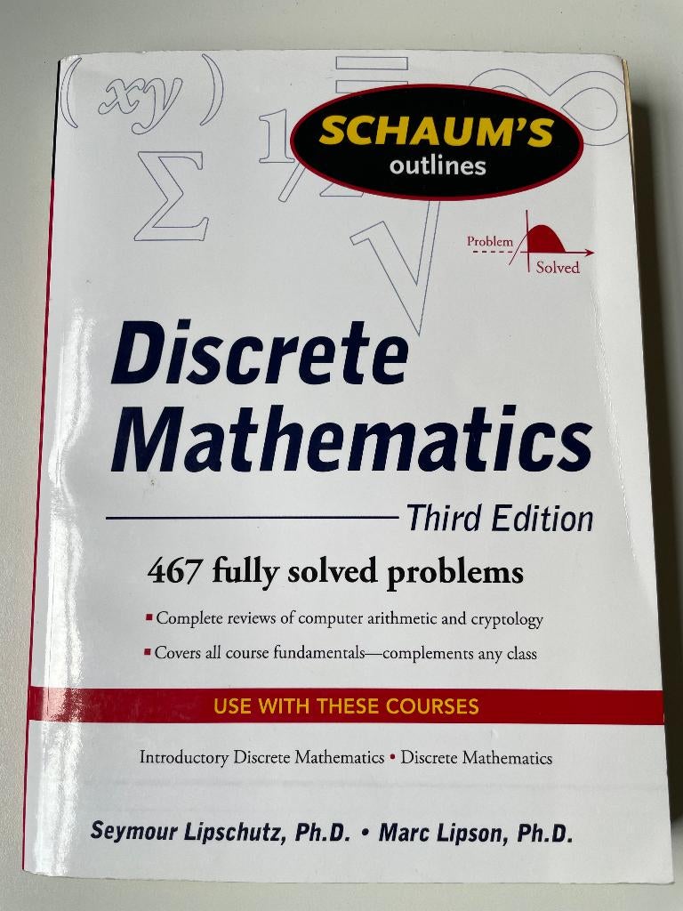 Discrete Mathematics 9780071615860, Zo goed als nieuw, Schaum's outlines, Beta, HBO