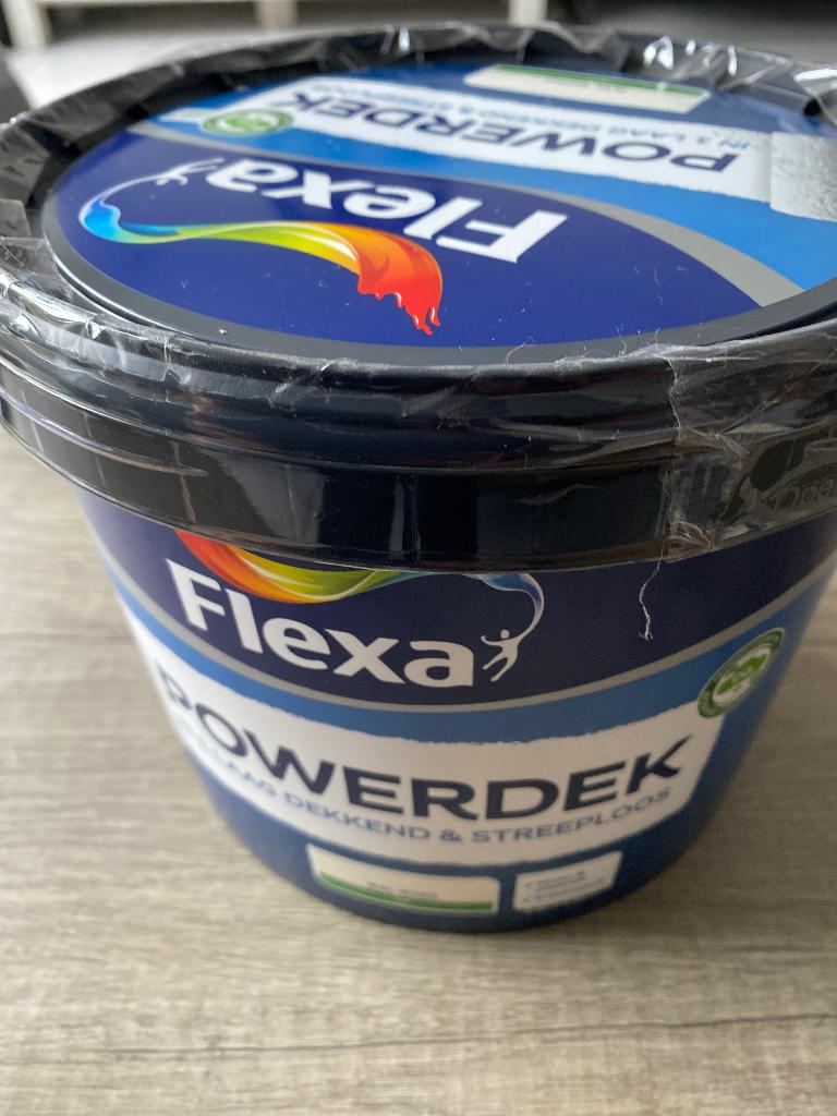 Muurverf Flexa powerdek Ral9010 mat, Minder dan 5 liter, Ophalen, Nieuw, Wit