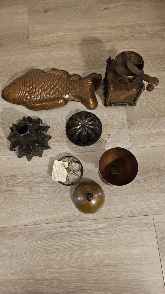 Antieke koperen keuken benodigdheden, Ophalen, Gebruikt