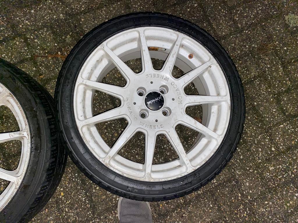 Monaco wielen, wit, Ophalen, Gebruikt, Banden en Velgen, 17 inch