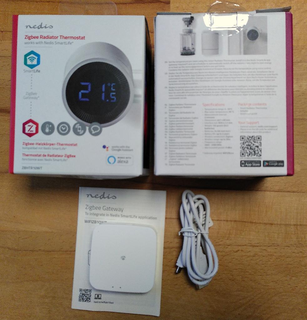 nedis Zigbee Radiator Thermostaten en Gateway, Doe-het-zelf en Verbouw, Thermostaten, Ophalen of Verzenden, Slimme thermostaat