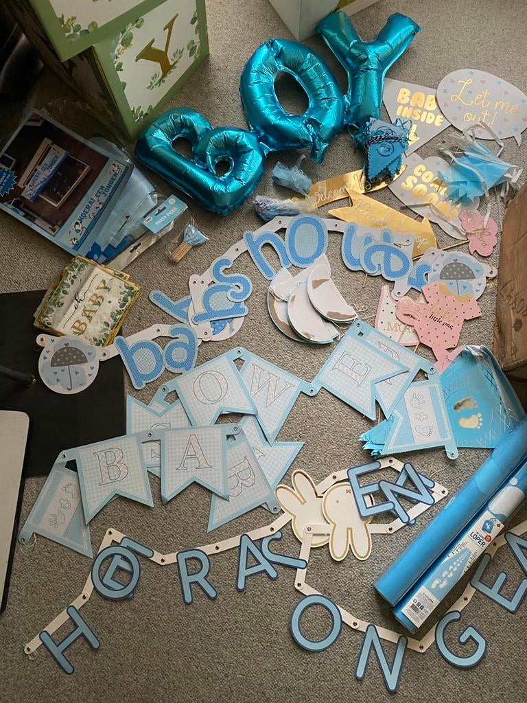 Slingers banner geboorte babyshower babyborrel genderreveal, Ophalen, Nieuw, Geboortebord