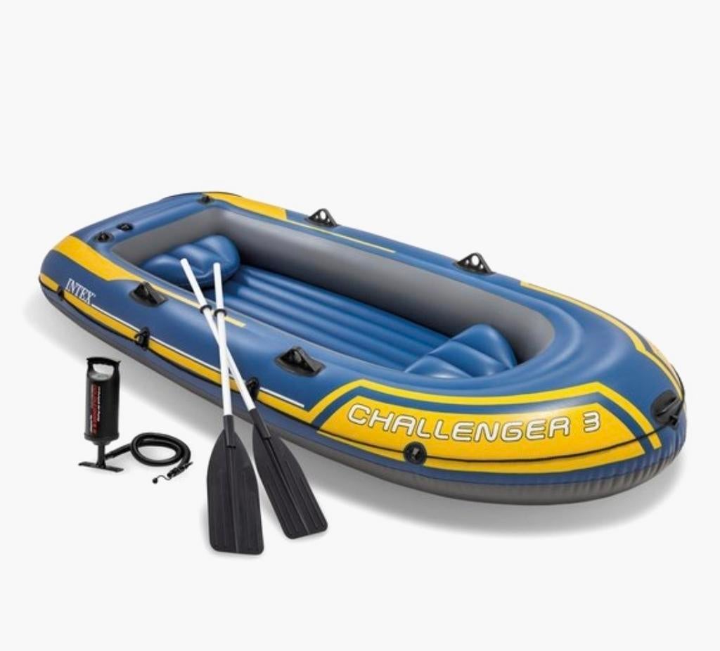 Intex Challenger 3 boot set - inclusief peddels en pomp, Ophalen, Opblaasbaar, Drie personen of meer, Overige typen