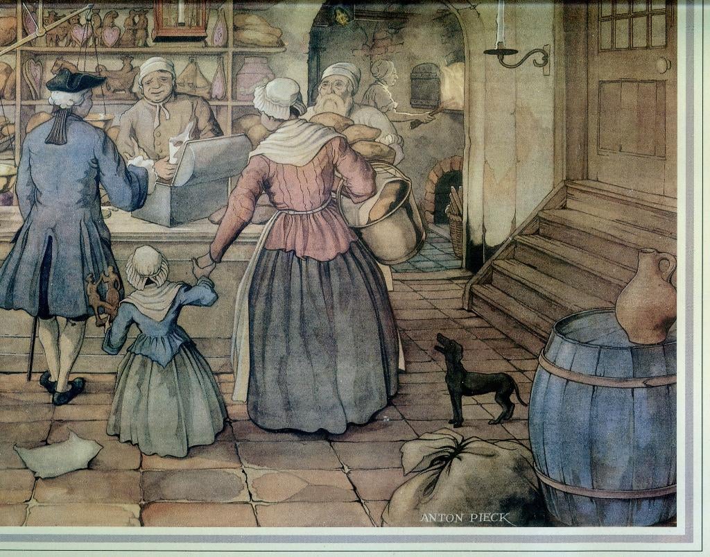 Anton Pieck - tekening, Antiek en Kunst, Kunst | Tekeningen en Foto's, Ophalen of Verzenden