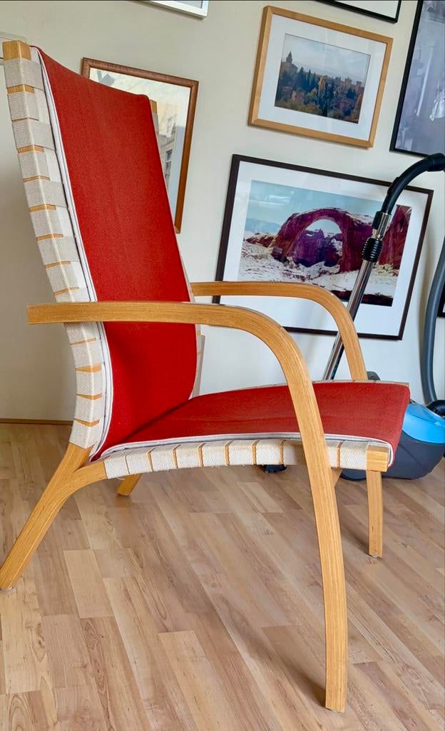Lounge fauteuil “ SWING “ van Swedese Mobler AB, Ophalen, Minder dan 75 cm, Zo goed als nieuw, Stof