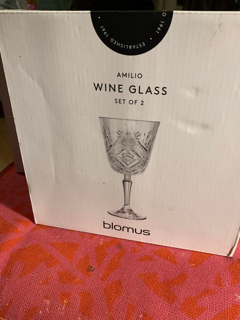 Blomus Amilio Wijnglazen Set van 2, Huis en Inrichting, Ophalen of Verzenden, Nieuw, Overige materialen, Los bestek