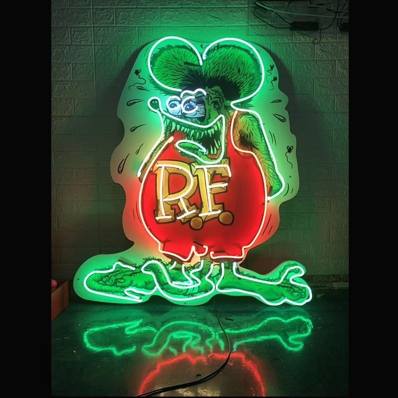 Rat fink neon & veel andere USA garage showroom mancave deco, Lichtbak of (neon) lamp, Ophalen of Verzenden, Zo goed als nieuw