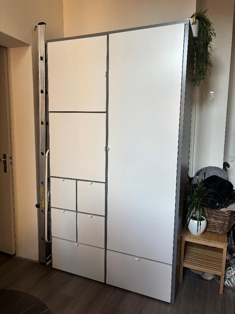 VISTUS Kledingkast, grijs/wit, 122x59x216 cm, 100 tot 150 cm, 200 cm of meer, Zo goed als nieuw, 50 tot 75 cm