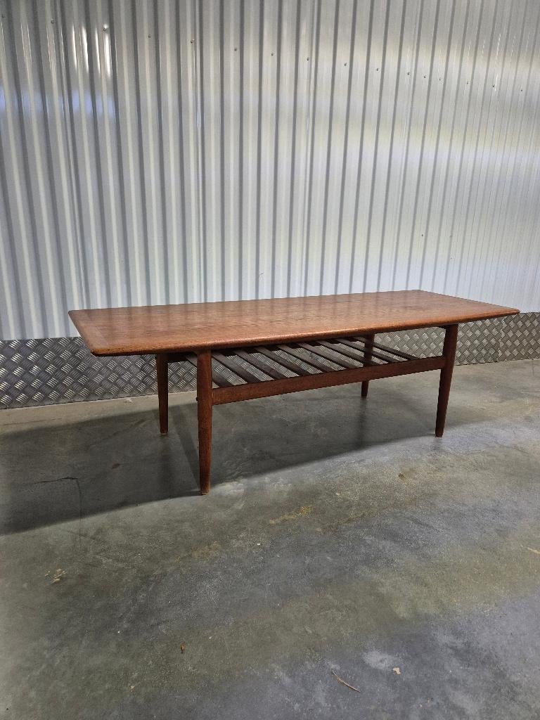 Vintage deense design salontafel, Ophalen, Gebruikt, 100 tot 150 cm, Teakhout