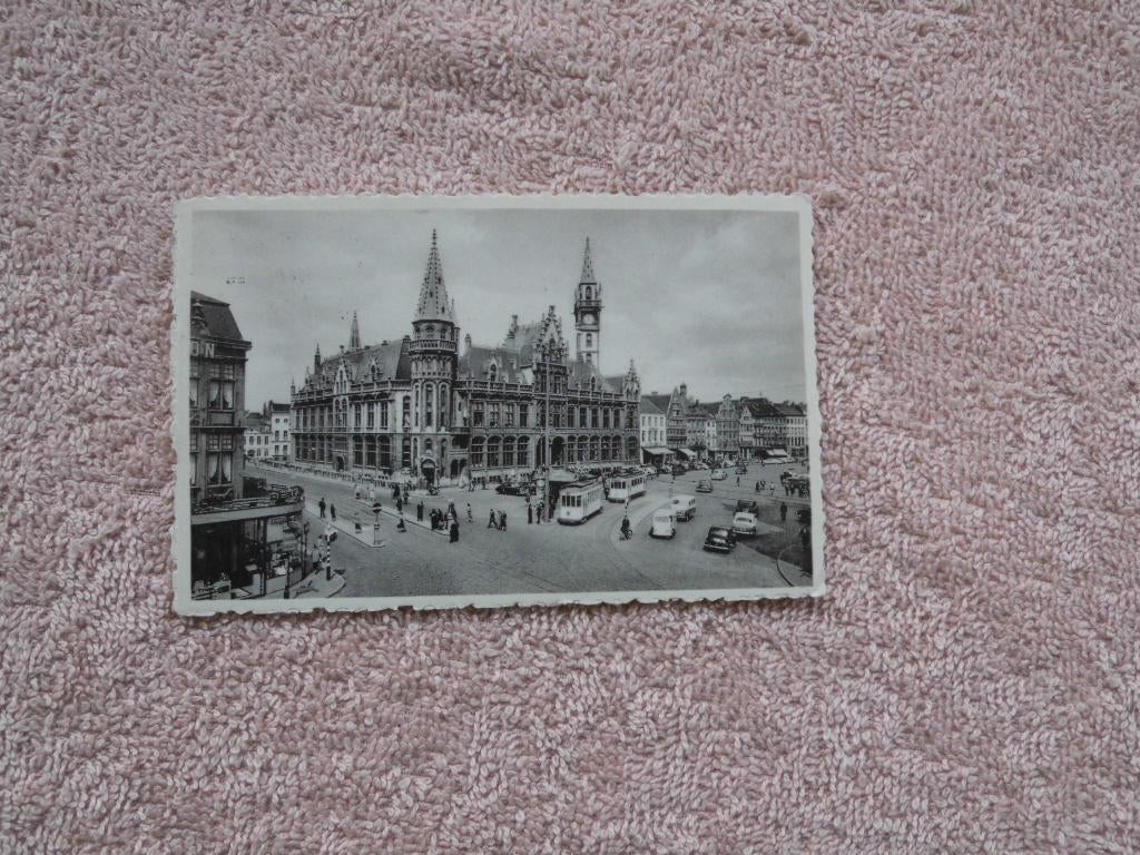 Tram / Trein - Gent, de post en korenmarkt, Ophalen of Verzenden, 1940 tot 1960, Gelopen