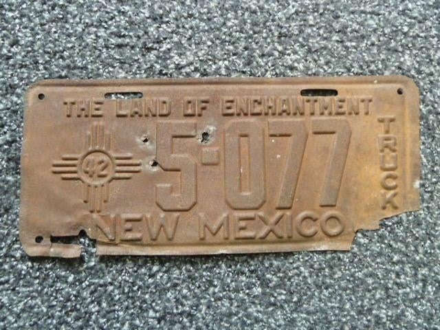 Kentekenplaat licenseplate New Mexico 1942 USA, Verzenden, Gebruikt, Auto's