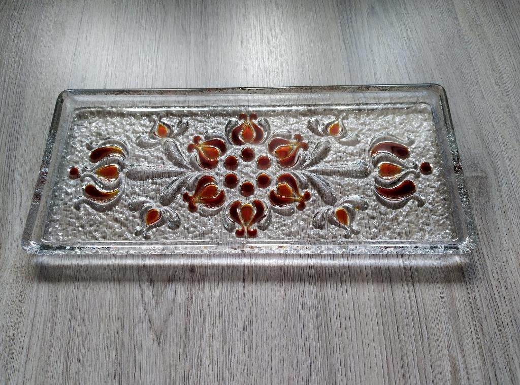 mooie vintage glazen cake schaal, Antiek en Kunst, Antiek | Glas en Kristal, Ophalen of Verzenden