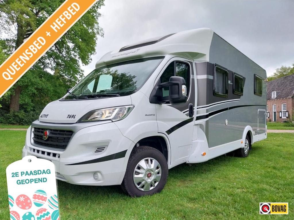 Mooie Sunlight T 69 L met maar 47000 gereden km en trekhaak, Niet ingevuld, Fiat, Bedrijf, Half-integraal