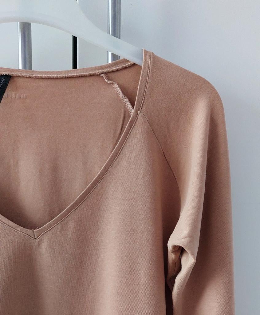 Longsleeve NafNaf mt M, Maat 38/40 (M), Beige, Ophalen of Verzenden, Zo goed als nieuw