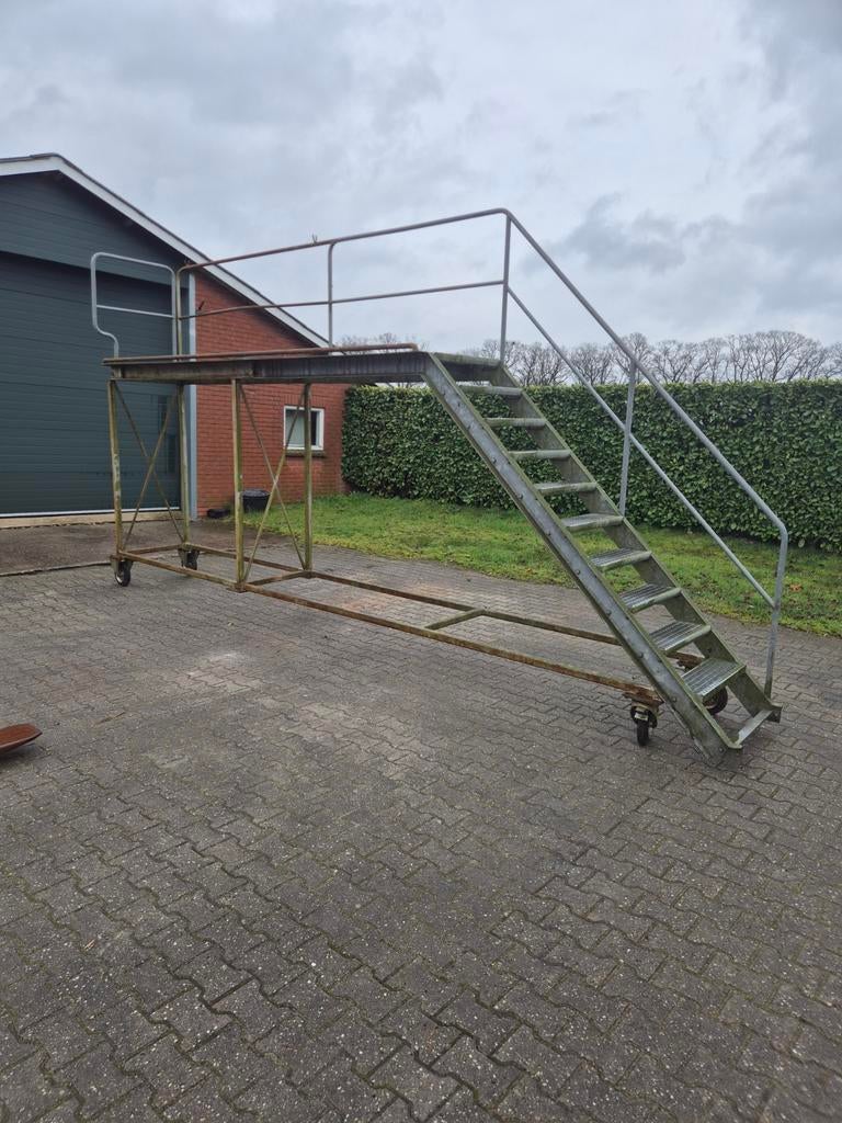 Stalen Bordestrap Containertrap Trap met bordes van Staal, Ophalen of Verzenden, Gebruikt