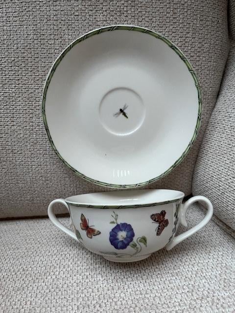 Janneke Brinkman Fruit & Flowers soepkommen met schotel, Huis en Inrichting, Keuken | Servies, Ophalen of Verzenden, Zo goed als nieuw