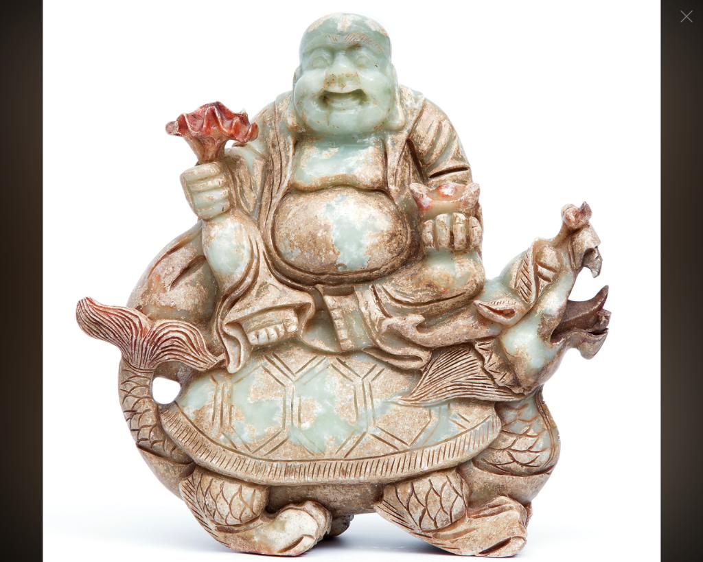 Jade Boeddha op Schildpad ca 1960 zeer zeldzaam 5000 gram, Ophalen