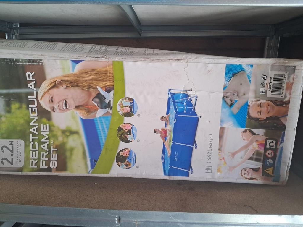 Intex Rectangular Frame Zwembad 2.20m x 1.50m x 60cm, Nieuw, Ophalen of Verzenden, Opzetzwembad, 200 tot 400 cm