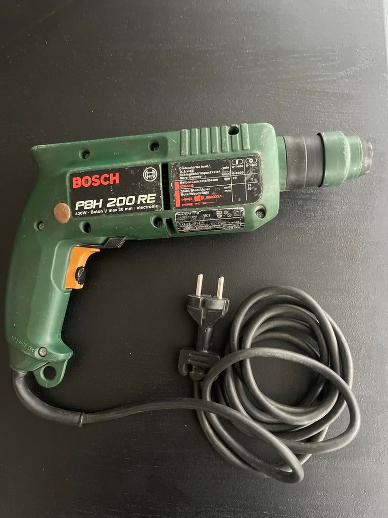Bosch PBH 200 RE Boorhamer - 420W, Gebruikt, Doe-het-zelf en Verbouw, Gebruikt, Boor- en/of Breekhamer, Ophalen of Verzenden, Klopboormechanisme