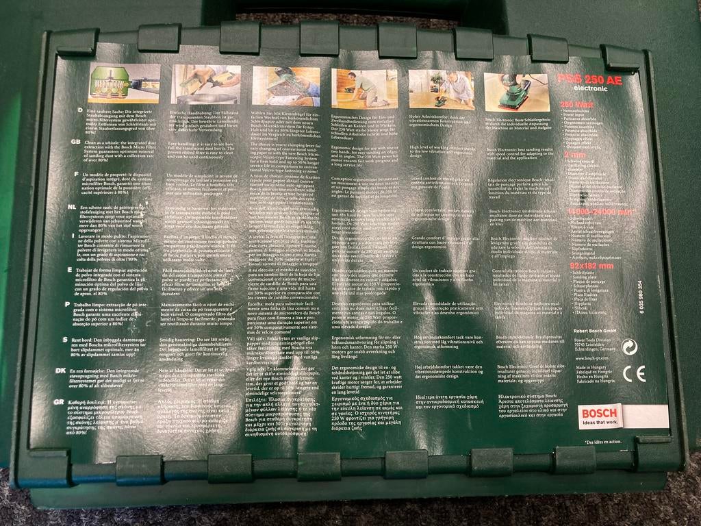 Bosch vlakschuurmachine pss 250 AE electronic, Doe-het-zelf en Verbouw, Gereedschap | Schuurmachines, Ophalen of Verzenden, Zo goed als nieuw