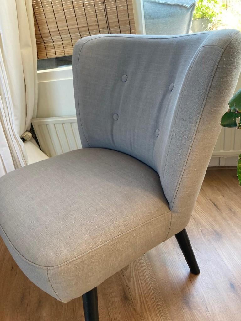 lichtgrijze fauteuil, Ophalen, Gebruikt, Minder dan 75 cm, Stof