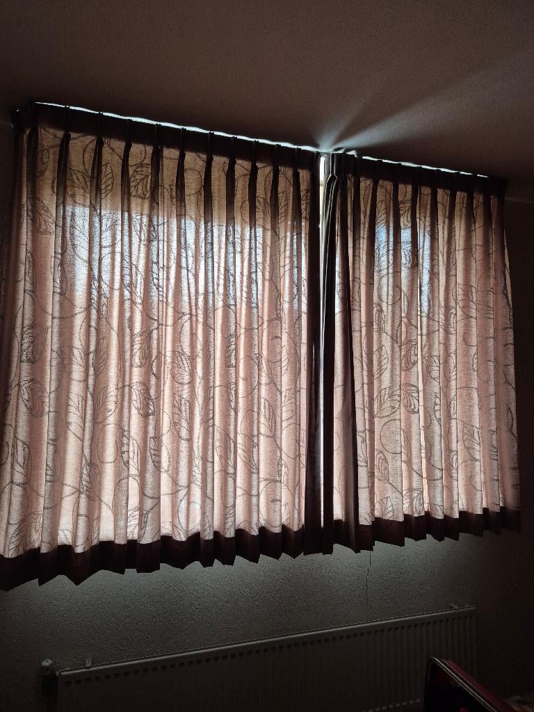 Overgordijnen, Ophalen, Gebruikt, 200 cm of meer, Bruin