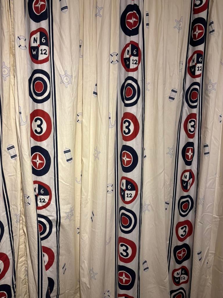 Gordijen met haakjes, 100 tot 150 cm, 200 cm of meer, Ophalen of Verzenden, Zo goed als nieuw