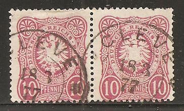 Duitse Rijk  mi nr 33 (zegelpaartje) met stempel Kleef, Postzegels en Munten, Postzegels | Europa | Duitsland, Verzenden, Duitse Keizerrijk