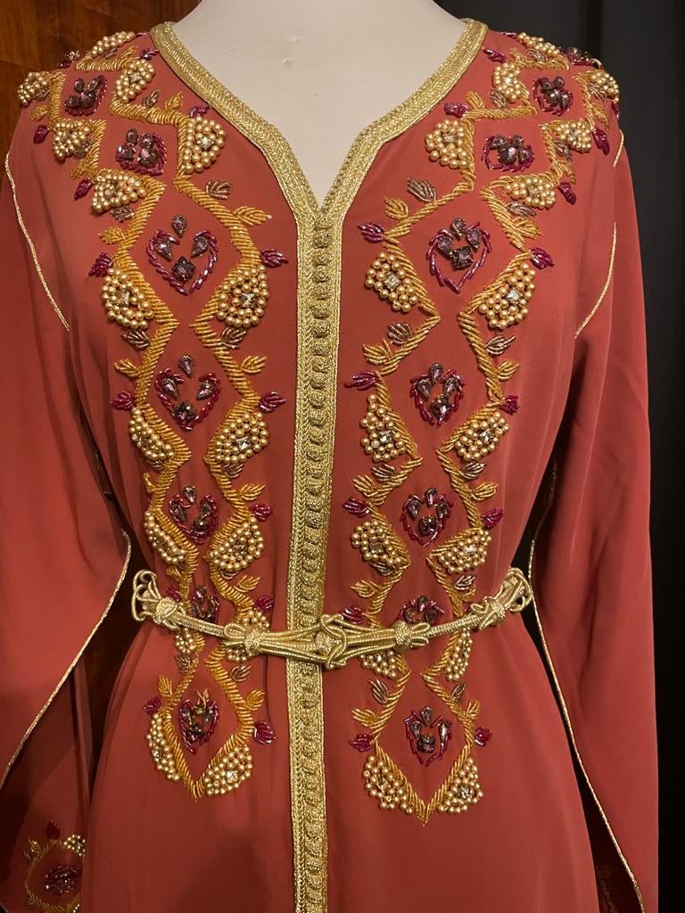 Mooie Marokkaanse jurk/caftan met kralen - Maat 46/48, Ophalen of Verzenden, Zo goed als nieuw, Maat 46/48 (XL) of groter, Overige kleuren