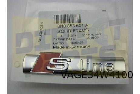 Audi  embleem  ''S-line'' zijkant L/R Origineel!  8N0 853 60, -, Verzenden, -, Nieuw