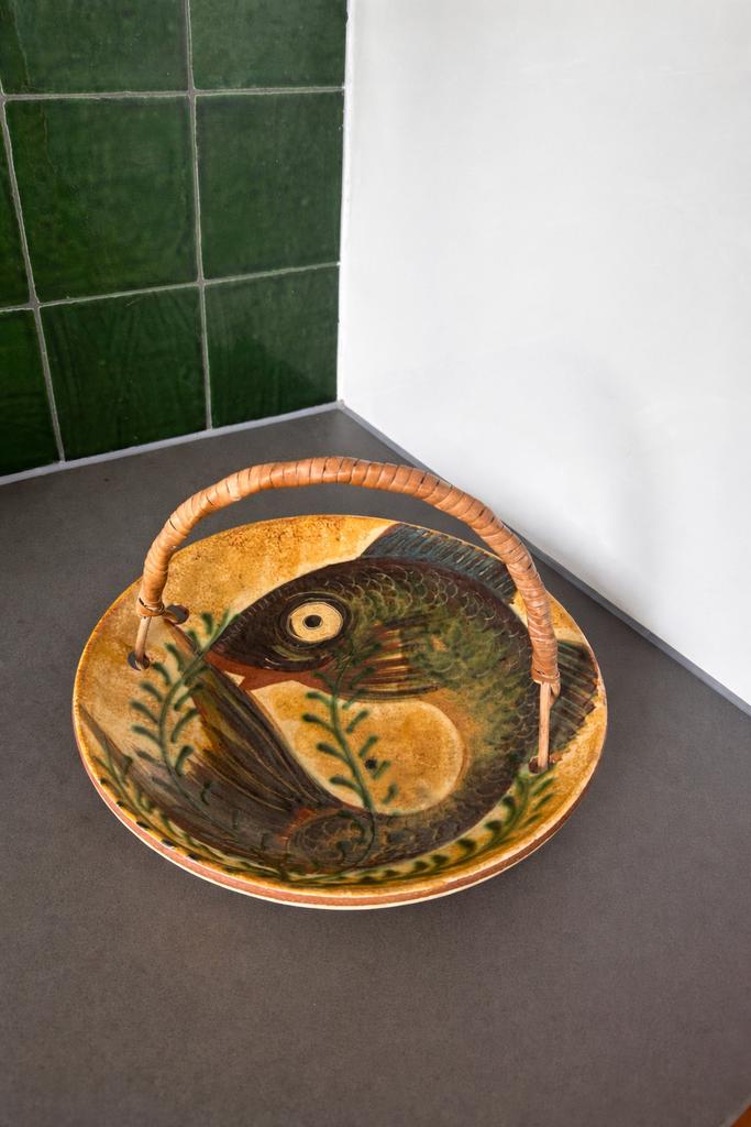 Puigdemont Spanje visschaal met rieten handvat, Ophalen of Verzenden