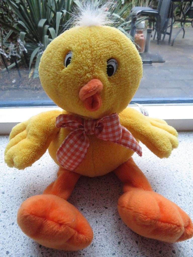 Eend merk Sunkid meet ca 32 cm totaal geruite strik om nek, Ophalen of Verzenden, Zo goed als nieuw, Eend