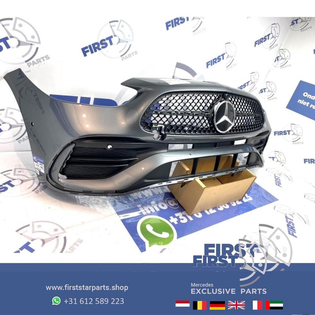 W206 AMG VOORBUMPER + STARS GRIL EN ROOSTERS 2021-2025 GRIJS, Gebruikt, -, Voor, Ophalen of Verzenden