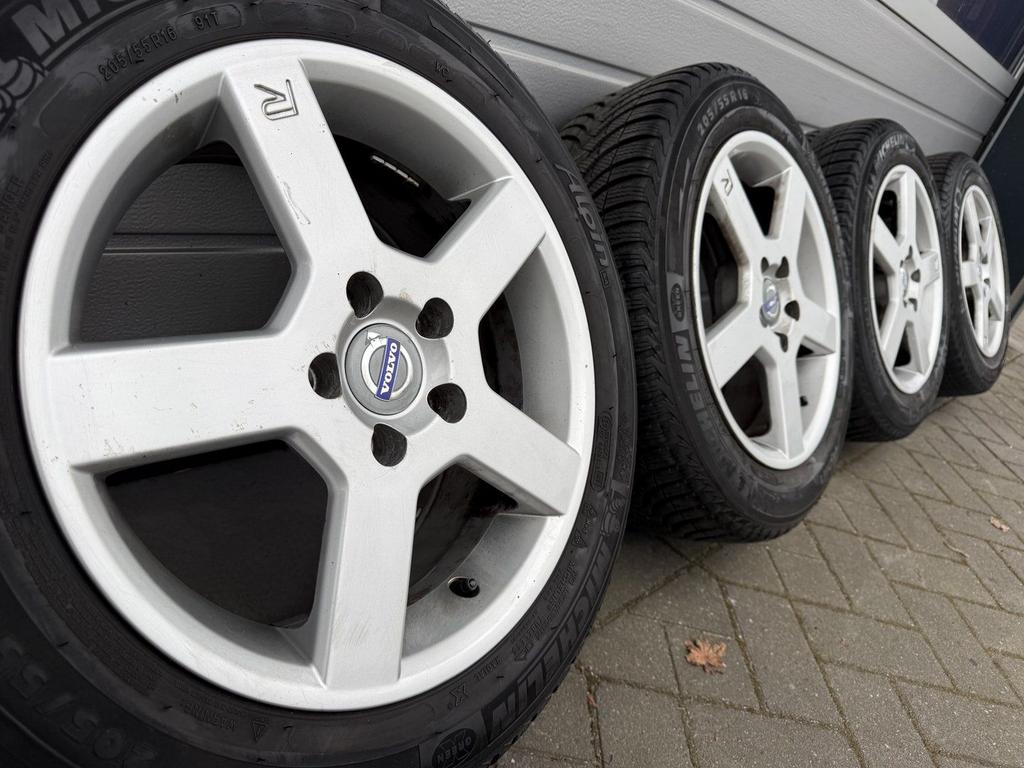 16 inch R Volvo S60 V70 S70 C70 S80 velgen Michelin banden, Gebruikt, -, Banden en Velgen, -