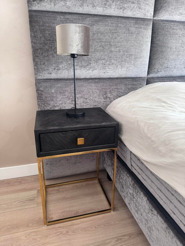 Light & Living 2 nachtlampjes/bureaulamp/tafellamp velvet, Ophalen of Verzenden, Zo goed als nieuw, Minder dan 45 cm, 55 tot 70 cm