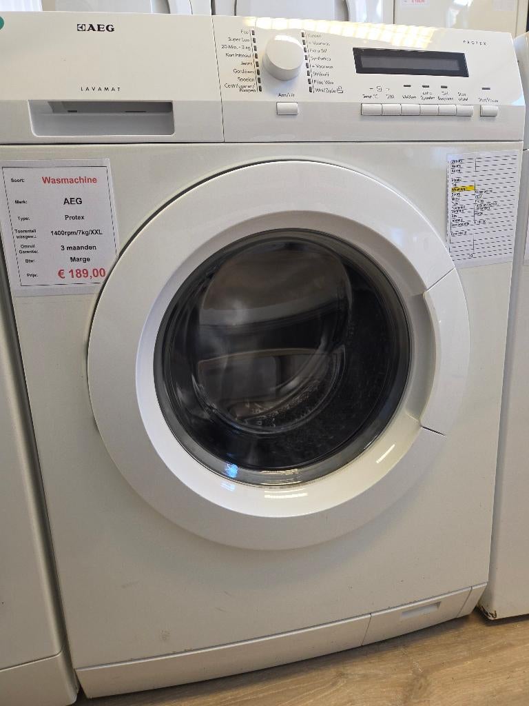 wasmachine - AEG - 7kg, Witgoed en Apparatuur, Wasmachines, Refurbished, Voorlader, 6 tot 8 kg, 85 tot 90 cm, 1200 tot 1600 toeren