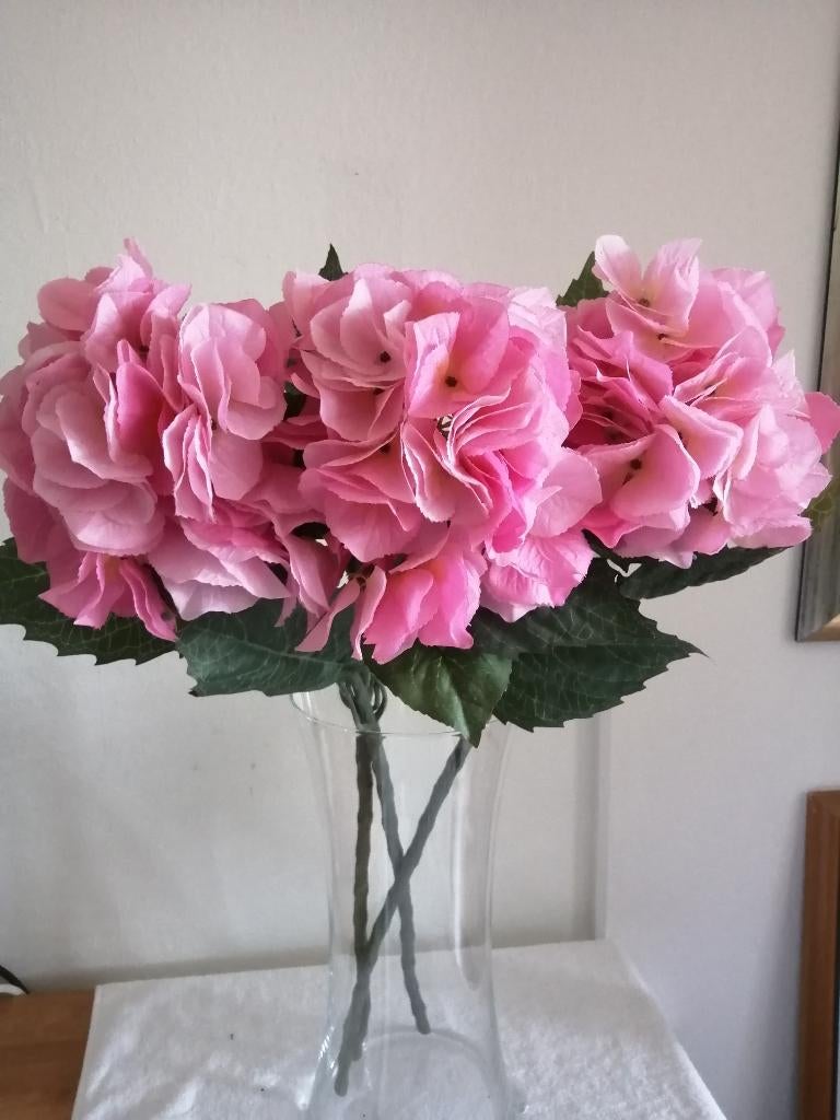 Grote zijden hortensia bollen, dikke steel, dikke bol TOPPER, Ophalen of Verzenden, Zo goed als nieuw, Binnen