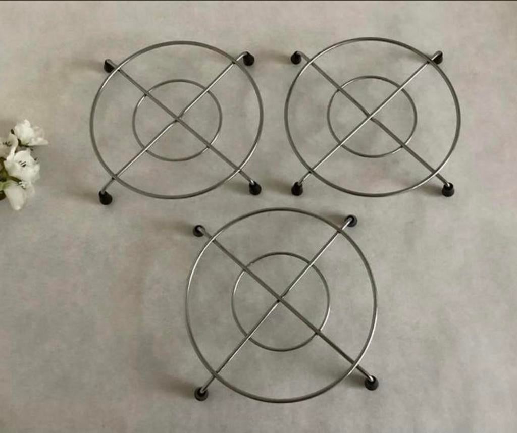 3 Tomado pannen onderzetters vintage, Zilver, Ophalen of Verzenden, Metaal, Overige merken