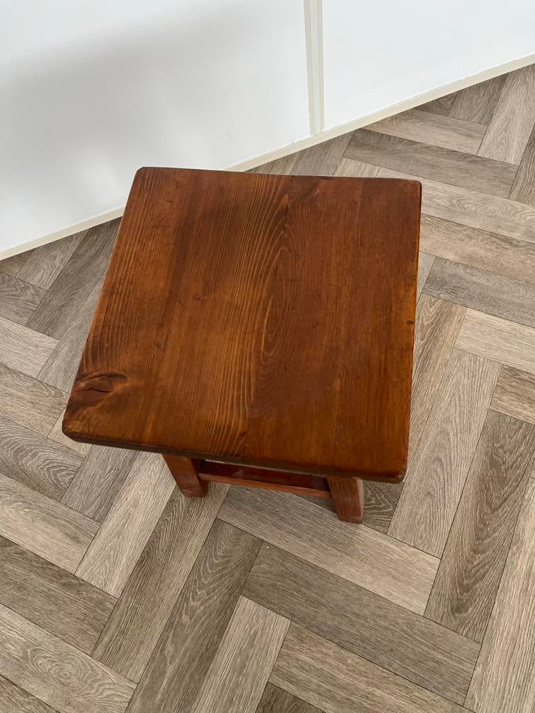 Robuust houten krukje - Vintage stijl, Ophalen of Verzenden, Gebruikt, Hout