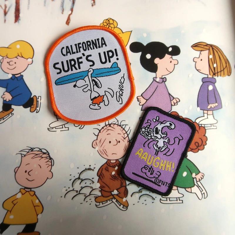 Snoopy Peanuts Strip patch badge appliqué, Set van 2, Verzenden, Snoopy, Nieuw, Gebruiksvoorwerp