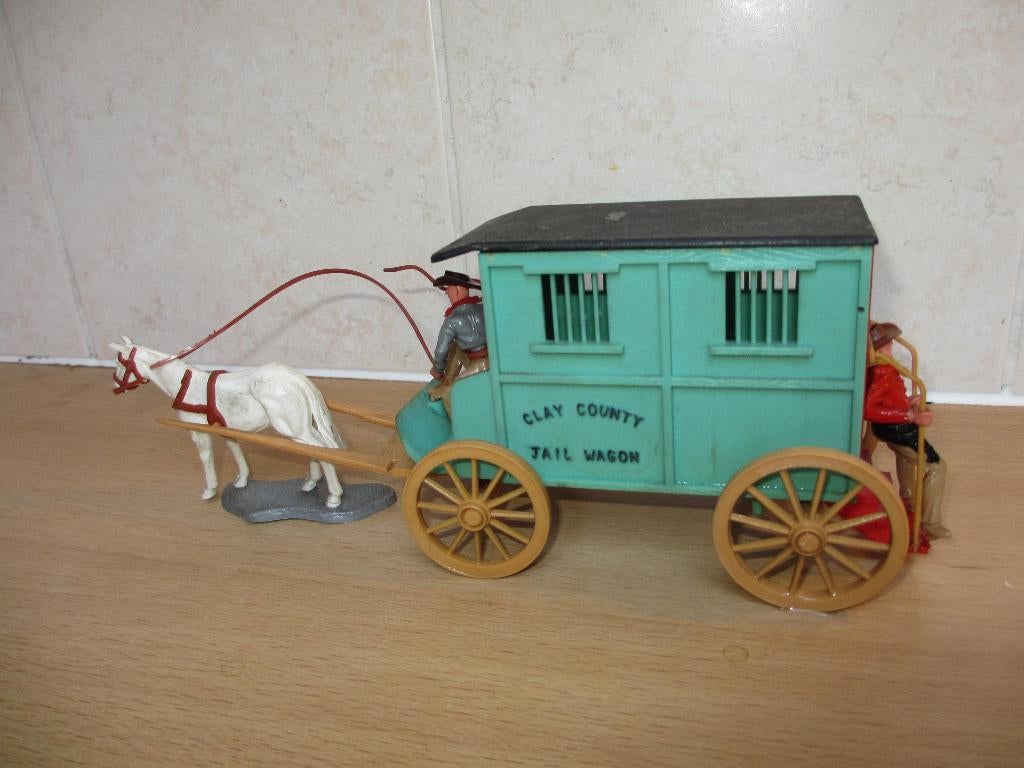 timpo toys Clay county jail wagon western vintage toys, Ophalen of Verzenden, Gebruikt